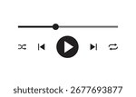 Music player interface UI icons, Multimedia video and music player bar, Songs or podcast playlist vector illustration.