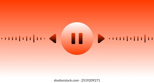 Interface do player de música, ilustração vetorial.