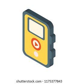 Music player isometric left top view 3D icon