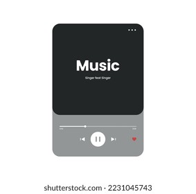 Music player layout icon for websites.