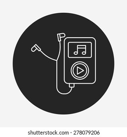 music player line icon