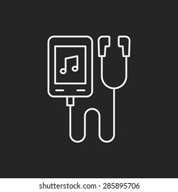music player line icon