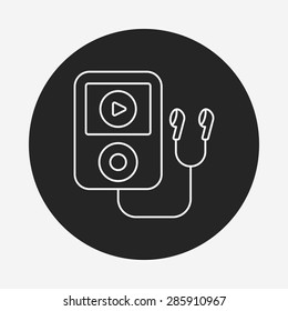 music player line icon