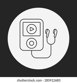 music player line icon