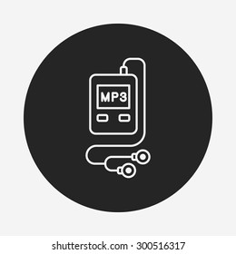 music player line icon