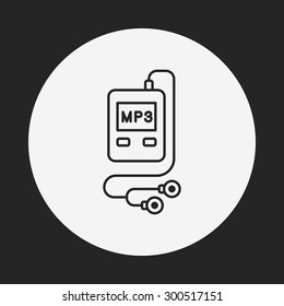 music player line icon
