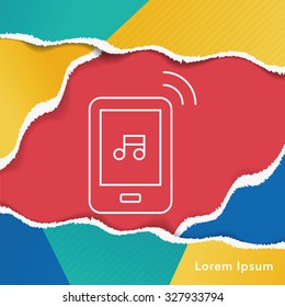 music player line icon