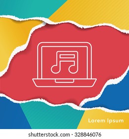 music player line icon