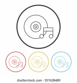 music player line icon
