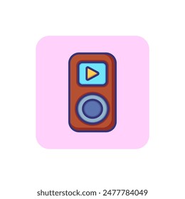 Music player line icon. Button, playlist, application. Device concept. Vector illustration can be used for topics like interface, technology, entertainment