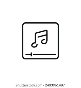 Music player line icon isolated on white background