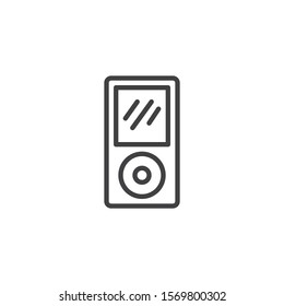 Music player line icon. linear style sign for mobile concept and web design. mp3 player display outline vector icon. Symbol, logo illustration. Vector graphics