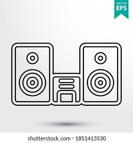 Music player line icon. Linear style sign for mobile concept and web design. Outline vector icon. Kitchen appliances symbol, logo. Eps 10 vector illustration.