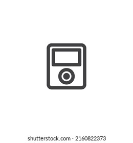 Icono de línea del reproductor de música. signo de estilo lineal para concepto móvil y diseño web. Icono de vector de contorno del reproductor de música. Símbolo, ilustración del logotipo. Gráficos vectoriales