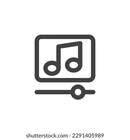 Music player line icon. linear style sign for mobile concept and web design. Audio player interface outline vector icon. Symbol, logo illustration. Vector graphics