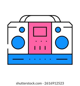 music player line icon vector. music player sign. isolated symbol illustration