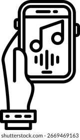 Reproductor de música Line Vector Icon Design
