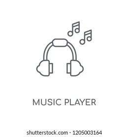 Music player linear icon. Music player concept stroke symbol design. Thin graphic elements vector illustration, outline pattern on a white background, eps 10.
