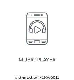 Music player linear icon. Music player concept stroke symbol design. Thin graphic elements vector illustration, outline pattern on a white background, eps 10.