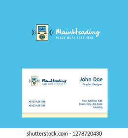 Music player logo Design with business card template. Elegant corporate identity. - Vector