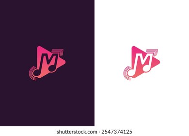 Logo del reproductor de música, ícono de música, Botón, Botón de reproducción, Vector de nota musical.