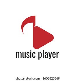 music player logo. smartphone application icon