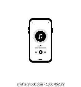 Music Player. Media player screen. Music app. Mobile Application Interface. Vector stock Illustration