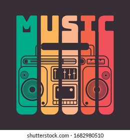 music player old boombox design