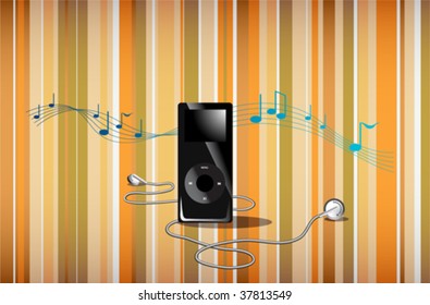 Music player in orange lines