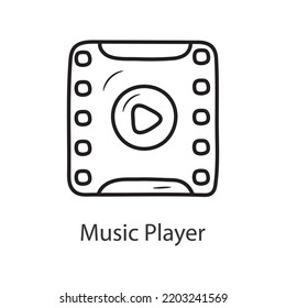 Music Player Outline Icon Design illustration. Music Symbol on White background EPS 10 File