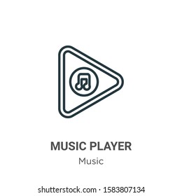 Music player outline vector icon. Thin line black music player icon, flat vector simple element illustration from editable music concept isolated on white background