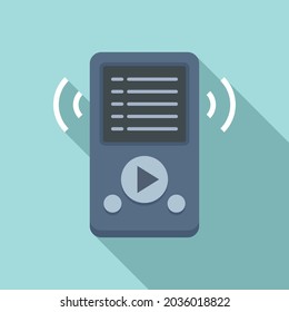 Music player playlist icon flat vector. Song list app. Play mobile phone
