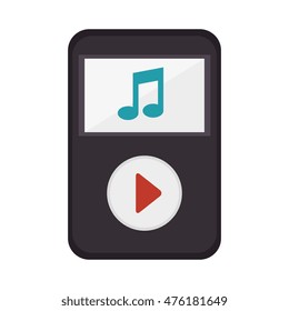 music player portable play button technology device vector illustration