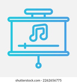 Music player presentation icon in gradient style, use for website mobile app presentation