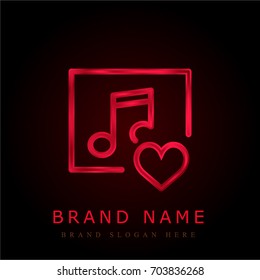 Music player red chromium metallic logo