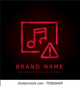 Music player red chromium metallic logo