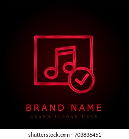 Music player red chromium metallic logo