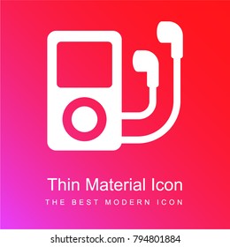 Music Player red and pink gradient material white icon minimal design