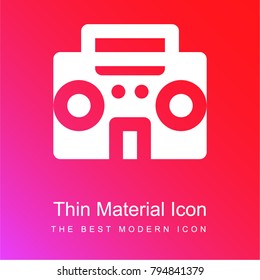 Music player red and pink gradient material white icon minimal design