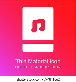 Music player red and pink gradient material white icon minimal design