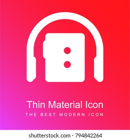 Music player red and pink gradient material white icon minimal design