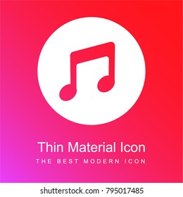 Music player red and pink gradient material white icon minimal design