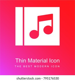 Music player red and pink gradient material white icon minimal design