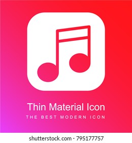 Music player red and pink gradient material white icon minimal design
