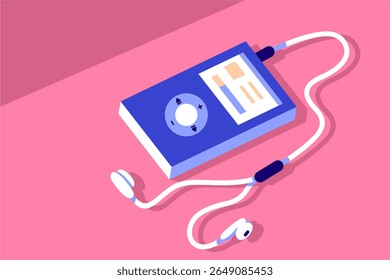 Ilustração vetorial de cenário do player de música