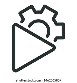 music player setting - minimal line web icon. simple vector illustration. concept for infographic, website or app.