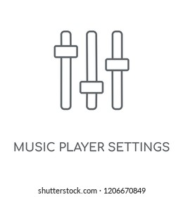 Music Player Settings linear icon. Music Player Settings concept stroke symbol design. Thin graphic elements vector illustration, outline pattern on a white background, eps 10.