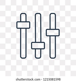 Music Player Settings vector outline icon isolated on transparent background, high quality linear Music Player Settings transparency concept can be used web and mobile
