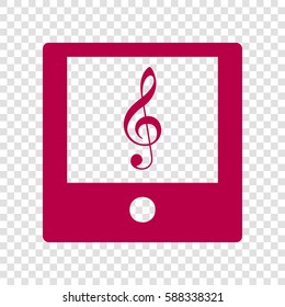Music player sign illustration. Vector. Bordo icon on transparent background.