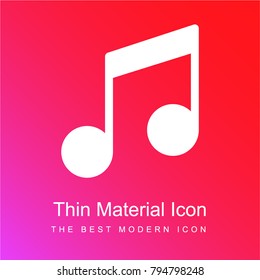 Music Player Sign red and pink gradient material white icon minimal design